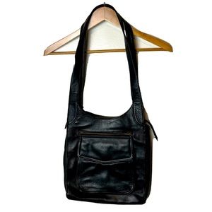 Fossil Black Leather Crossbody Bag